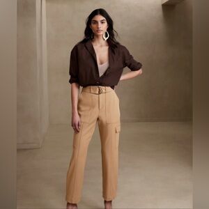 Banana Republic High-Waist Cargo Straight-Leg Pants